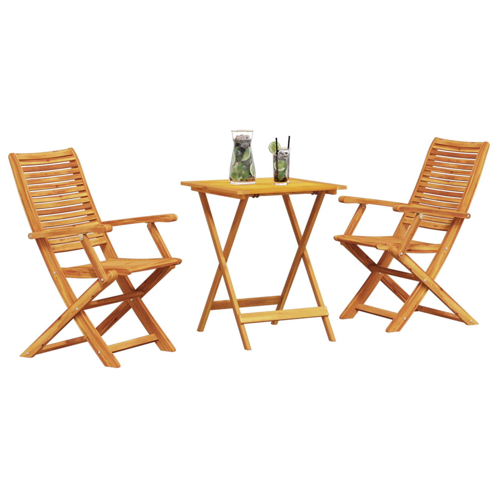 Sklopivi bistro set 3 pcs Smeđa Čvrsto drvo akacije
