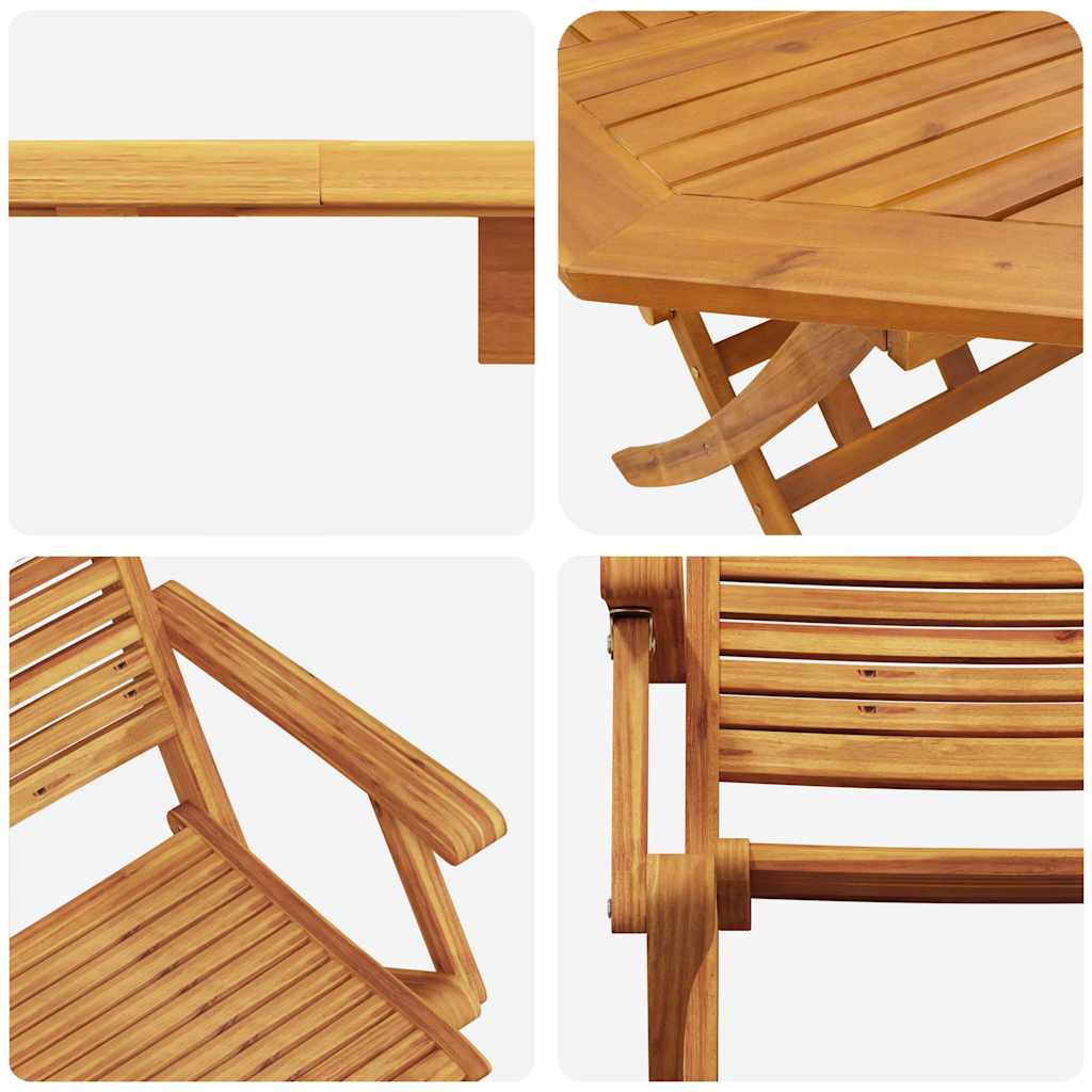 Sklopivi bistro set 3 pcs Smeđa Čvrsto drvo akacije
