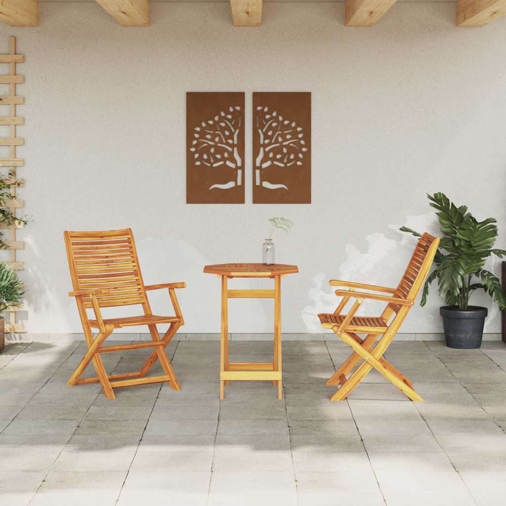 Sklopivi bistro set 3 kom. Smeđa Čvrsto drvo akacije