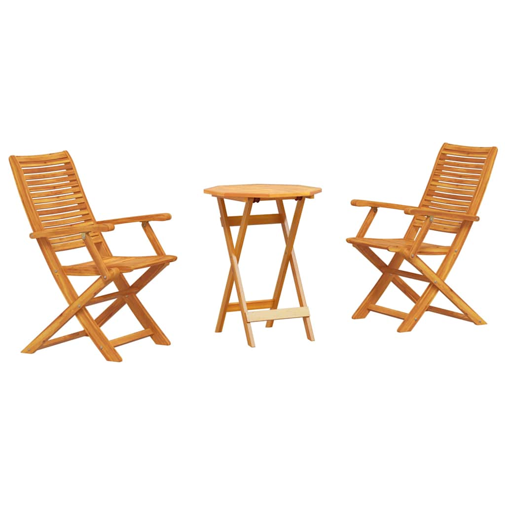 Sklopivi bistro set 3 pcs Smeđa Čvrsto drvo akacije