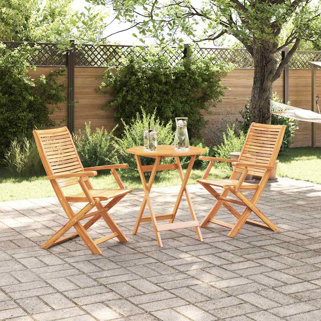 Sklopivi bistro set 3 kom. Smeđa Čvrsto drvo akacije
