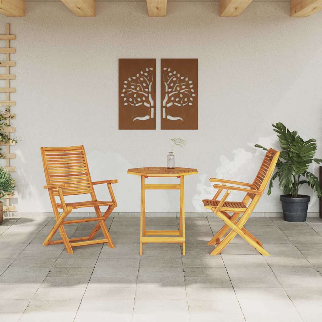 Sklopivi bistro set 3 kom. Smeđa Čvrsto drvo akacije