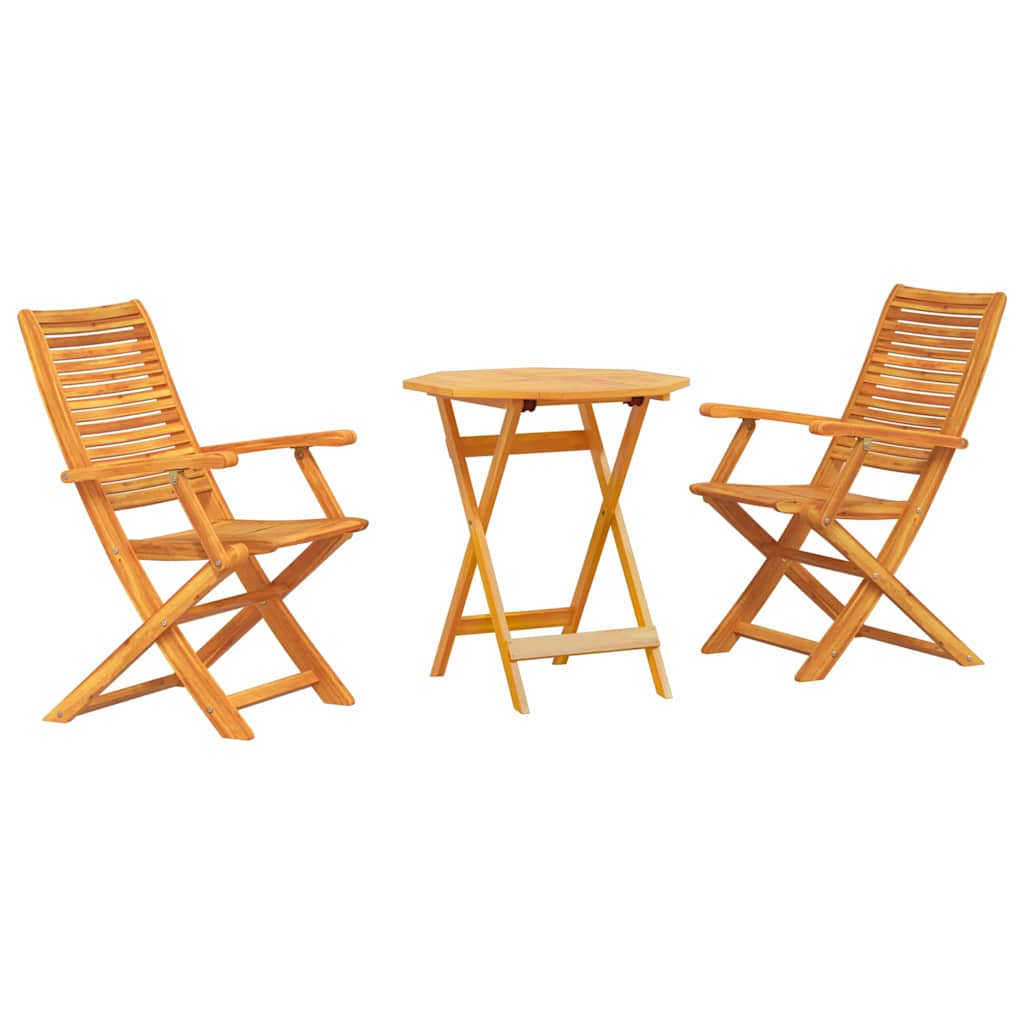 Sklopivi bistro set 3 kom. Smeđa Čvrsto drvo akacije