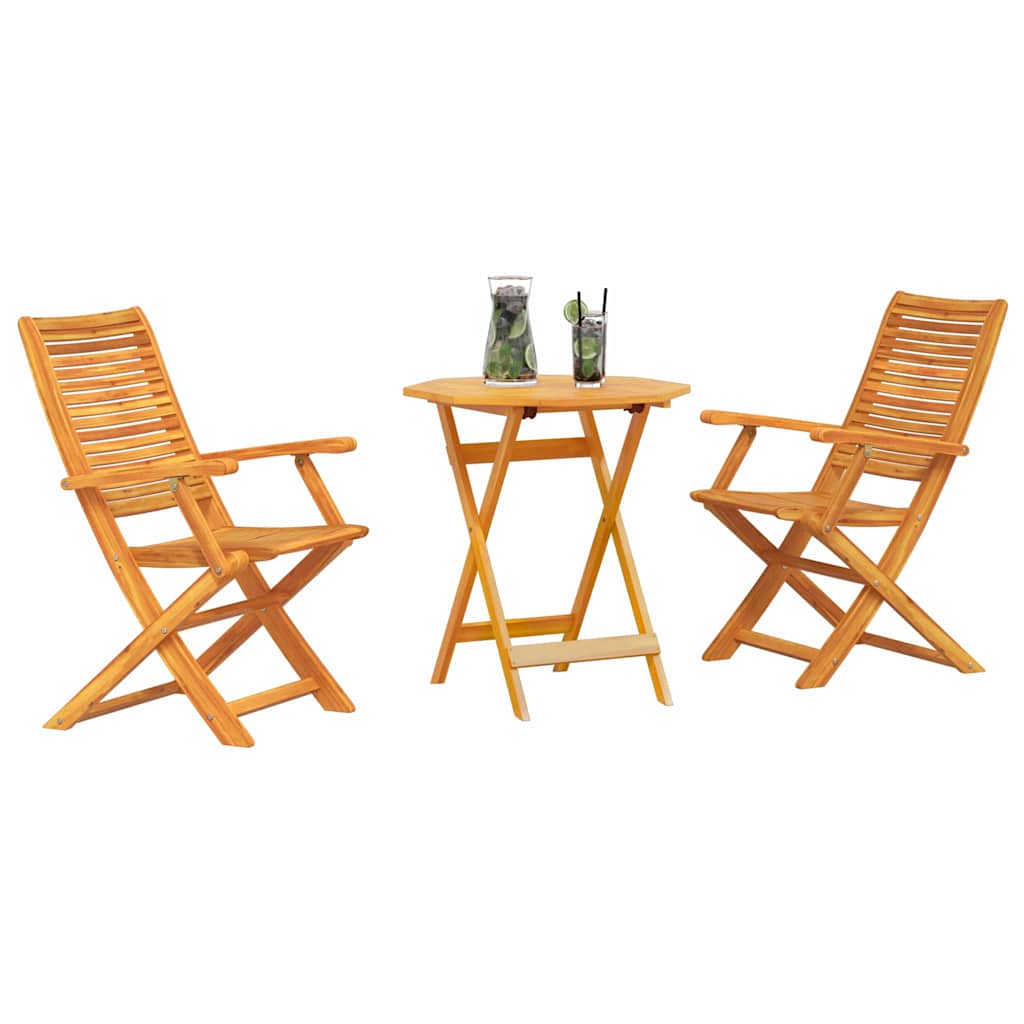 Sklopivi bistro set 3 kom. Smeđa Čvrsto drvo akacije