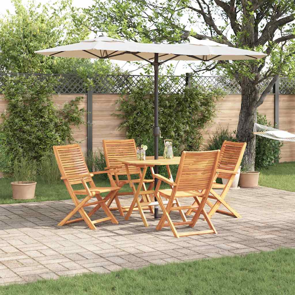 Vrtni set za objed 5 kom. Smeđa Čvrsto drvo akacije