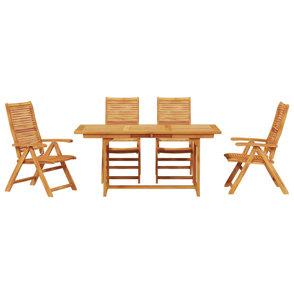 Vrtni set za objed 5 kom. Smeđa Čvrsto drvo akacije 170 x 80 x 75 cm