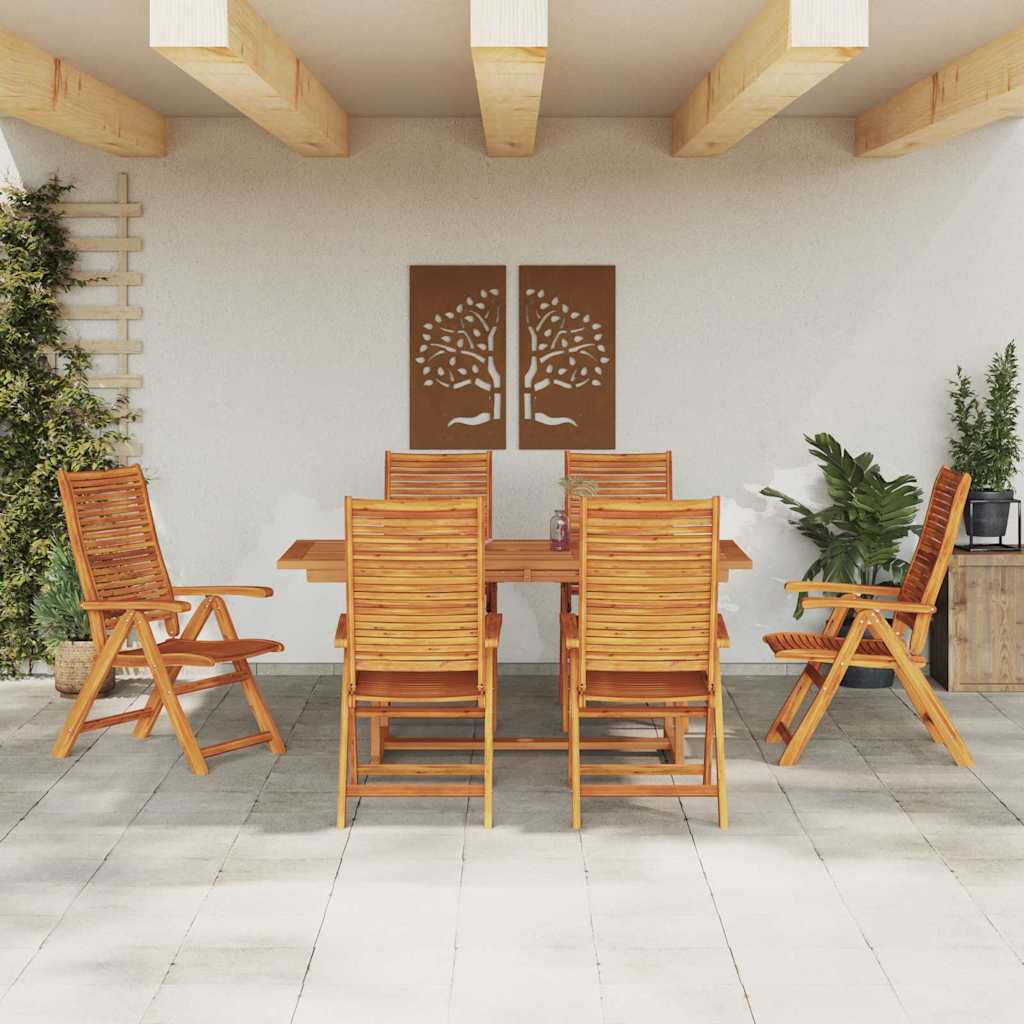Vrtni set za objed 7 kom. Smeđa Čvrsto drvo akacije 170 x 80 x 75 cm