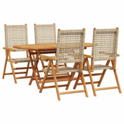 Vrtni set za objed 5 pcs Bež Čvrsto drvo akacije