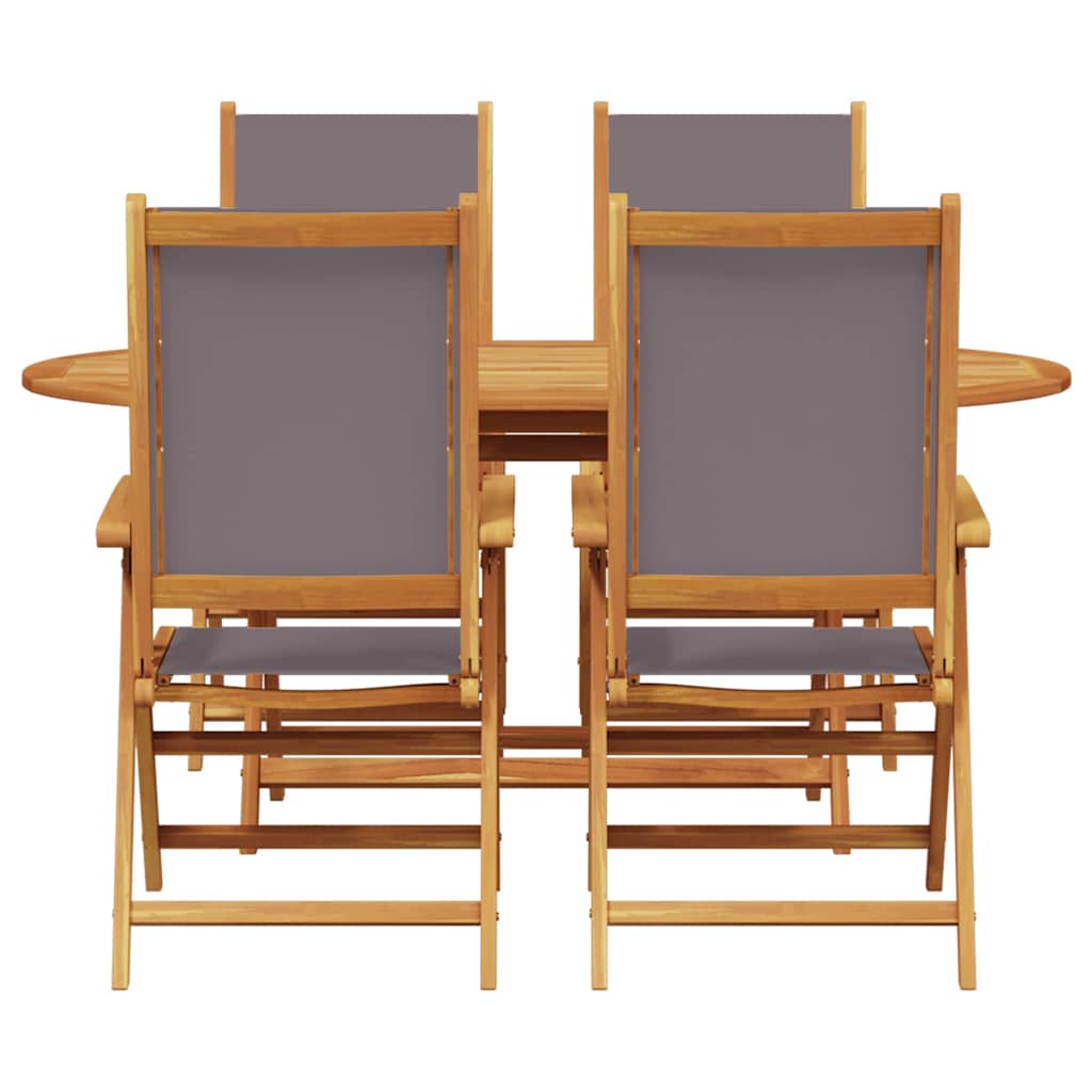 Vrtni set za objed 5 pcs Antracit Čvrsto drvo akacije