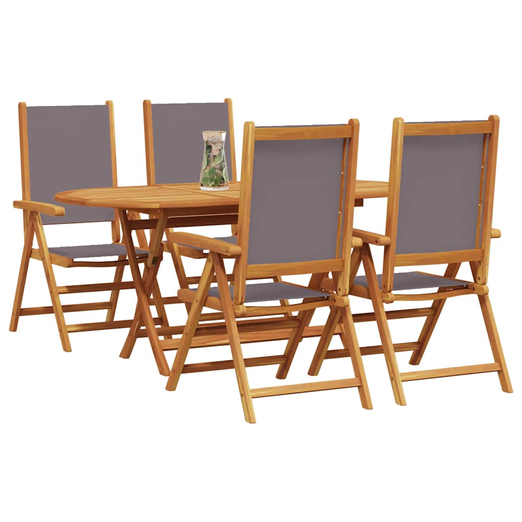 Vrtni set za objed 5 pcs Antracit Čvrsto drvo akacije