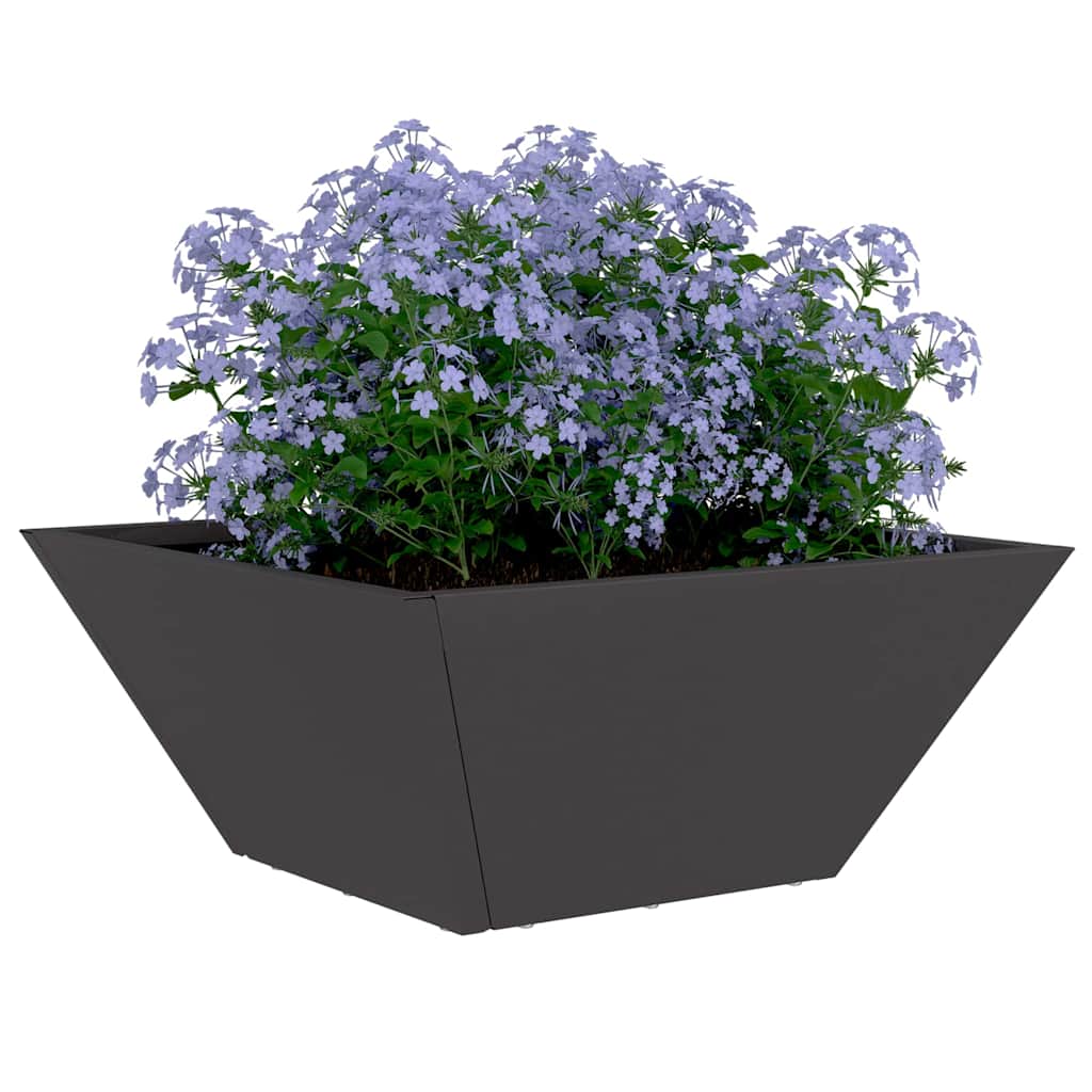 Vrtna saksija Crna 35 x 35 x 15 cm Čelična vrata