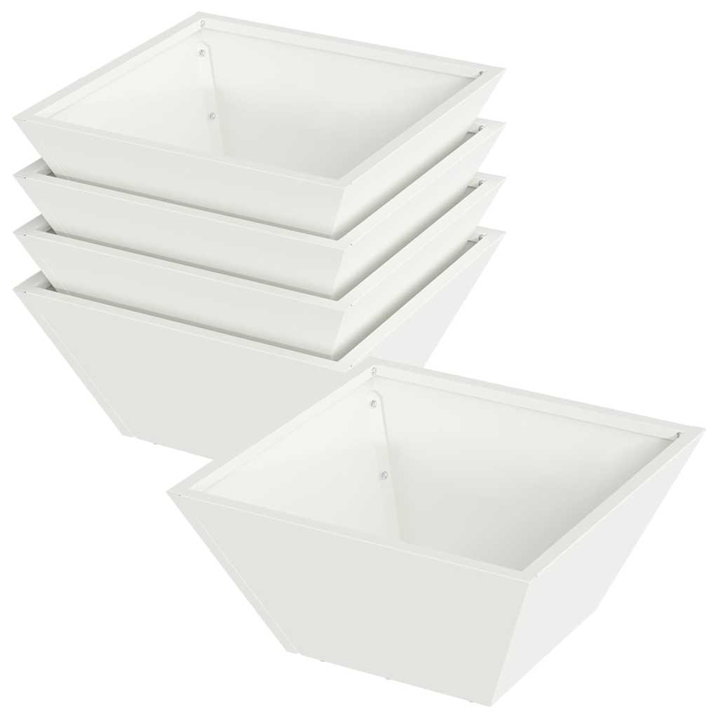 Vrtna saksija 5 pcs Bijelo 35 x 35 x 15 cm Čelična vrata