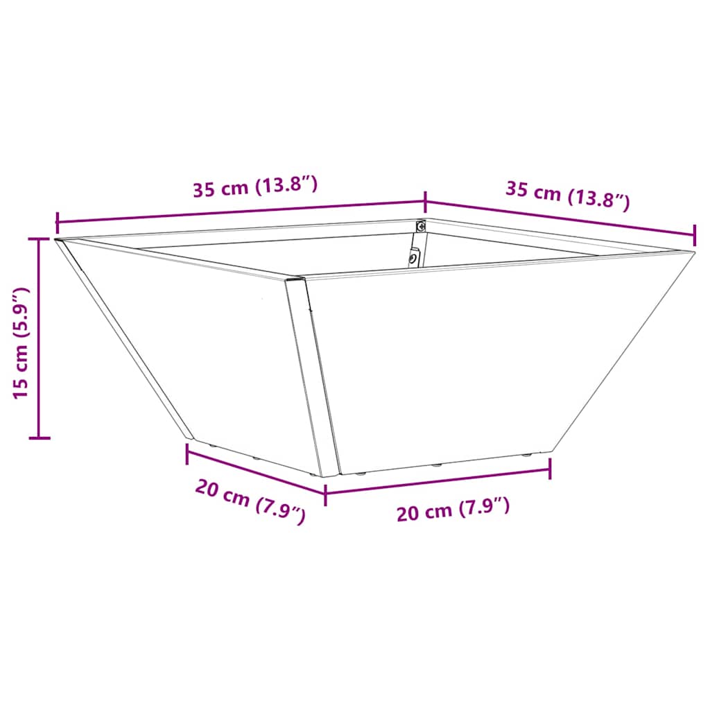 Vrtna saksija 5 pcs Antracit 35 x 35 x 15 cm Čelična vrata