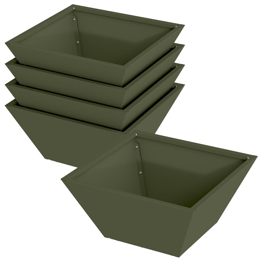 Vrtna saksija 5 pcs Maslinasto zelena 35 x 35 x 15 cm