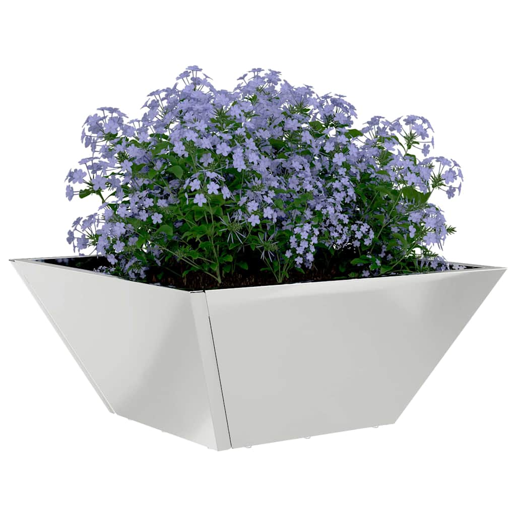 Vrtna saksija Srebrno 35 x 35 x 15 cm Cinkani čelik