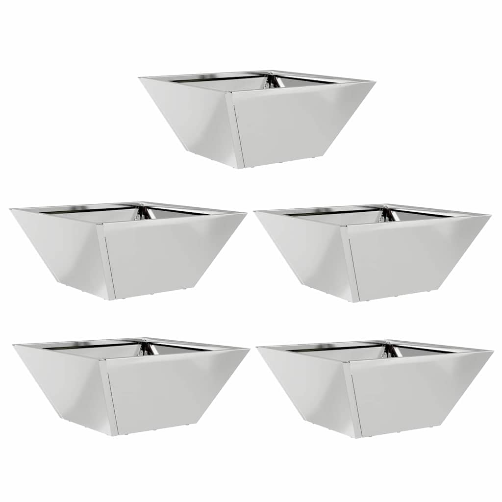 Vrtna saksija 5 pcs Srebrno 35 x 35 x 15 cm Cinkani čelik