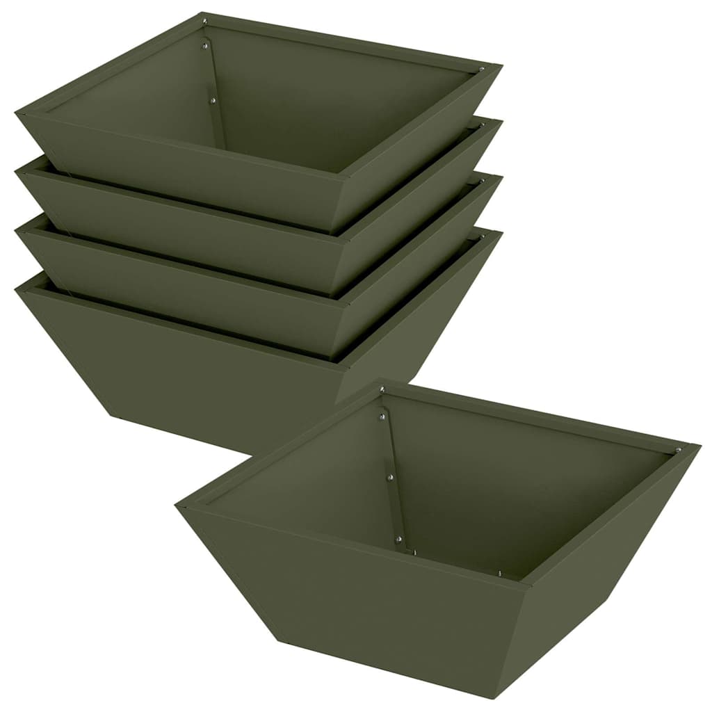 Vrtna saksija 5 pcs Maslinasto zelena 40 x 40 x 15 cm