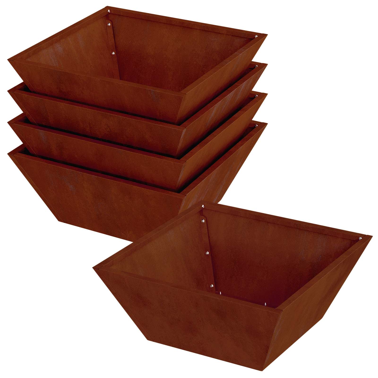 Vrtna saksija 5 pcs Rđa 40 x 40 x 15 cm