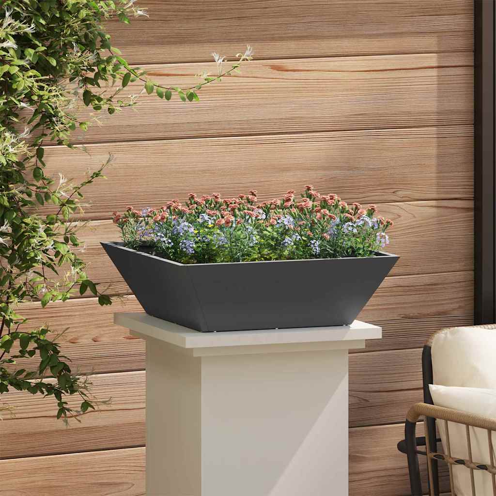 Vrtna saksija 5 pcs Crna 50 x 50 x 15 cm Čelična vrata