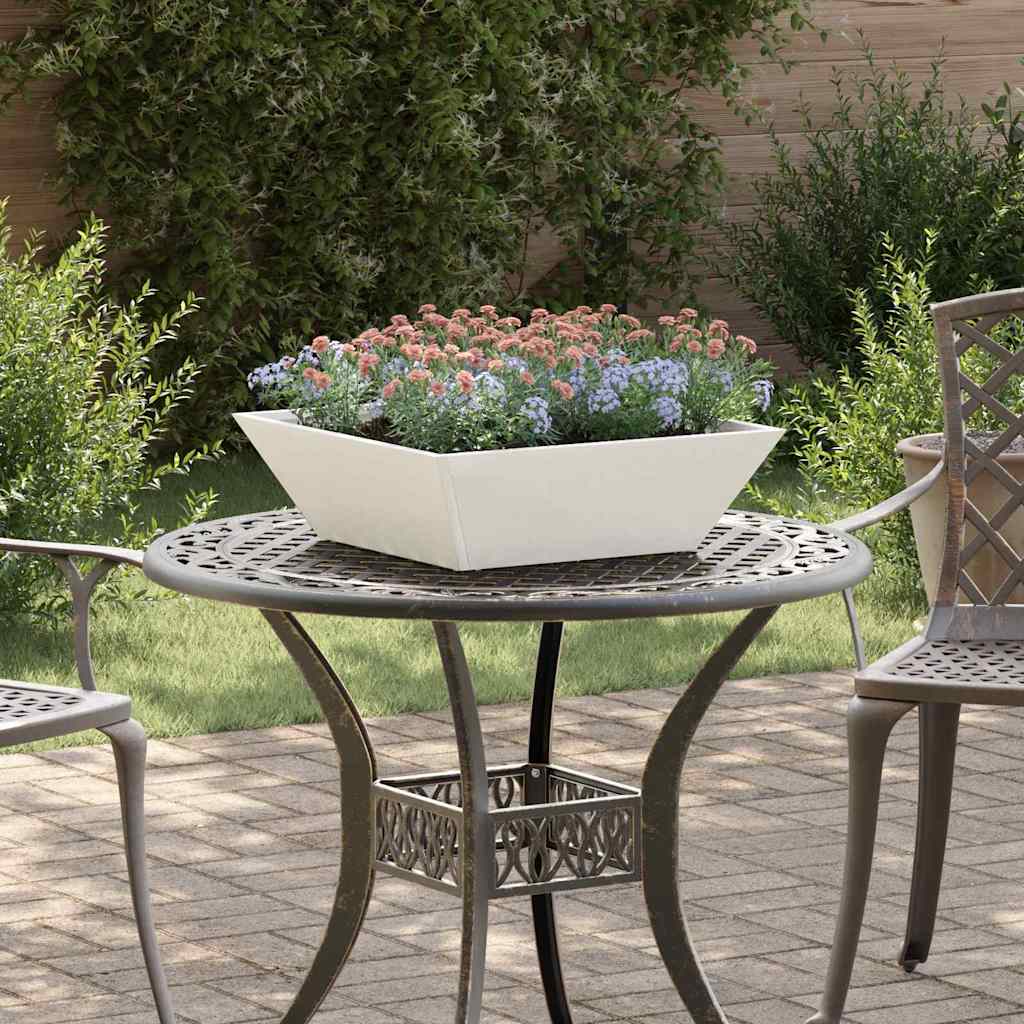 Vrtna saksija 5 pcs Bijelo 50 x 50 x 15 cm Čelična vrata