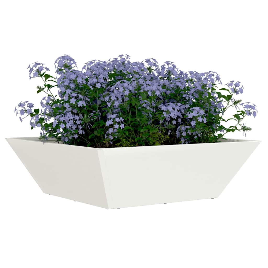 Vrtna saksija 5 pcs Bijelo 50 x 50 x 15 cm Čelična vrata