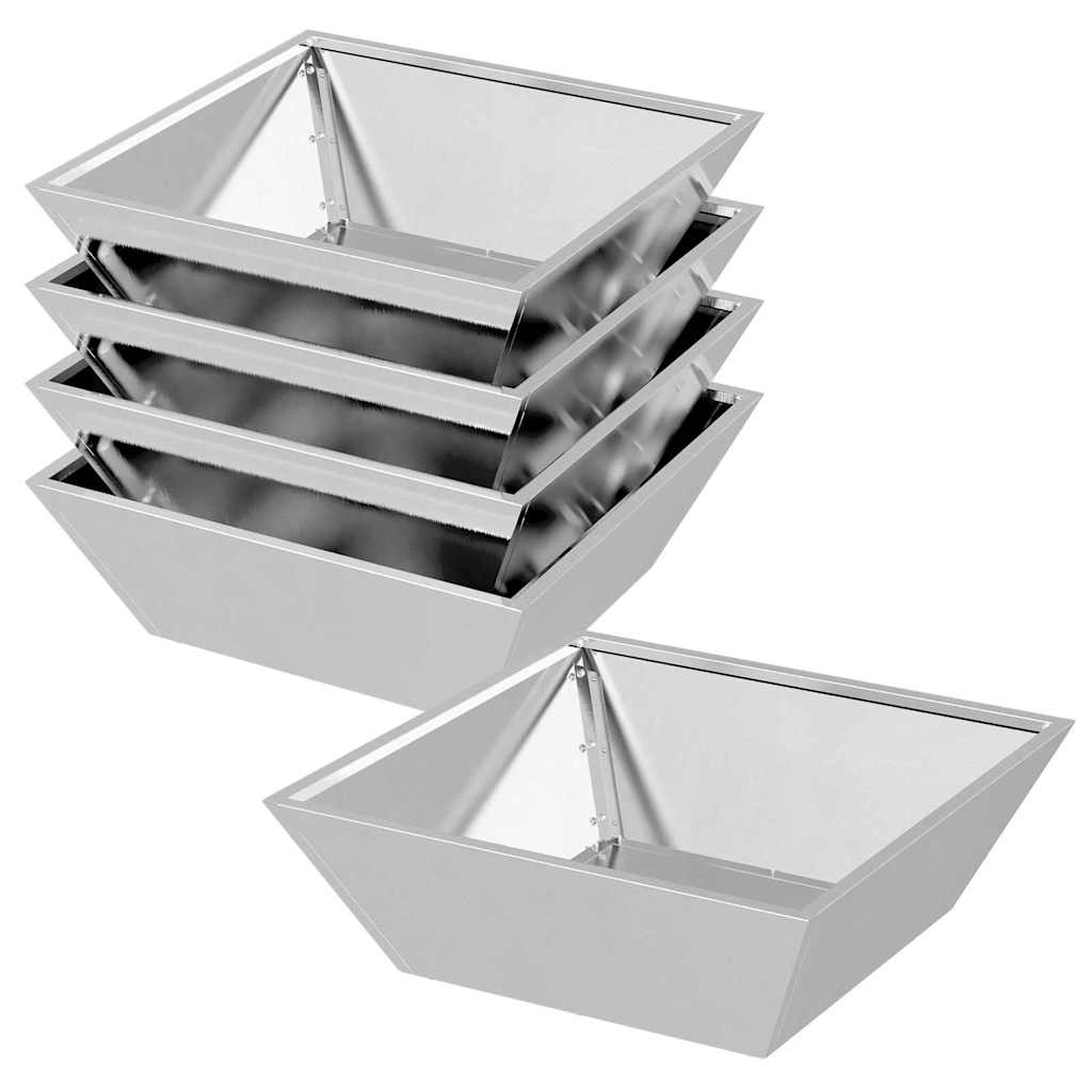Vrtna saksija 5 pcs Srebrno 50 x 50 x 15 cm Nehrđajući čelik