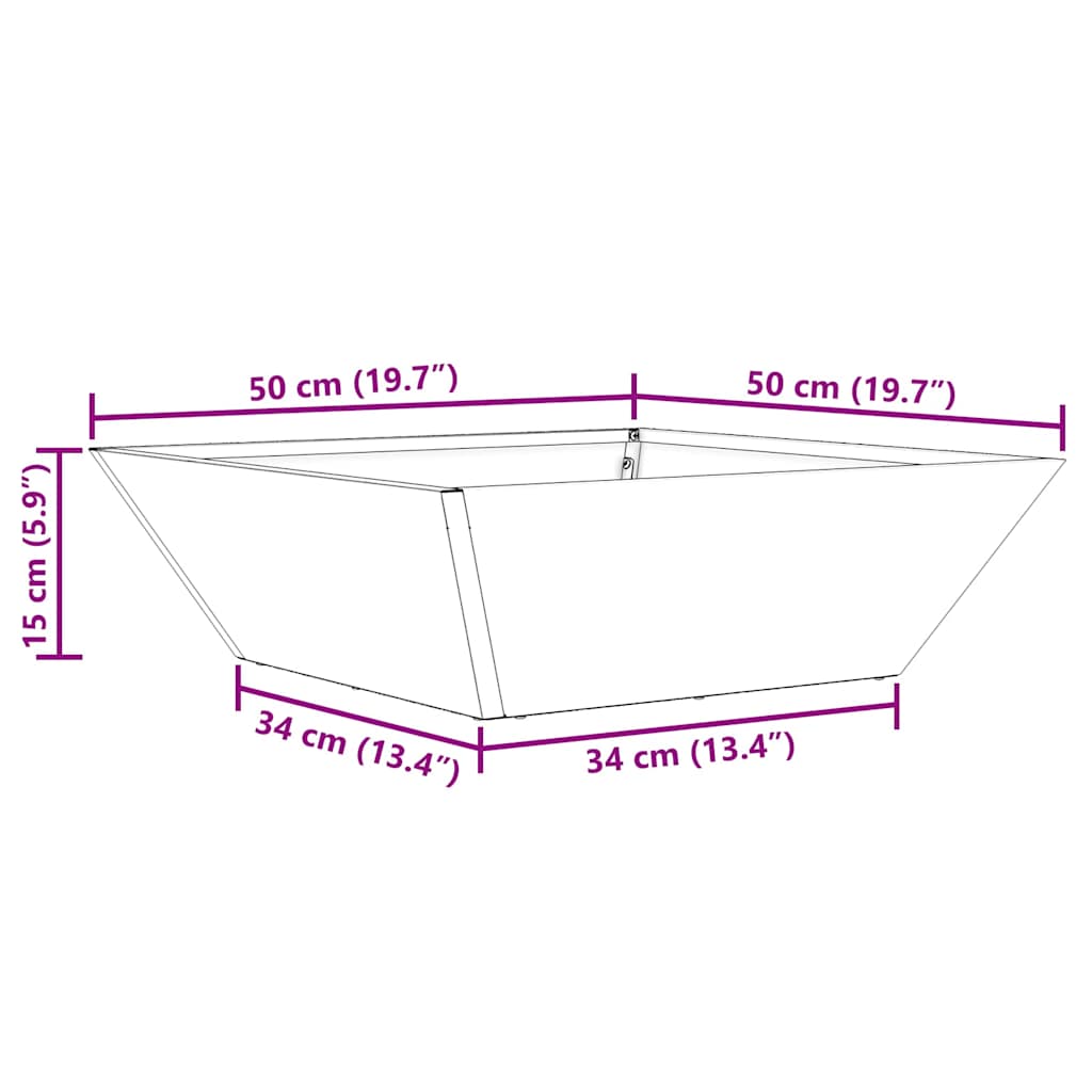 Vrtna saksija 5 pcs Srebrno 50 x 50 x 15 cm Nehrđajući čelik