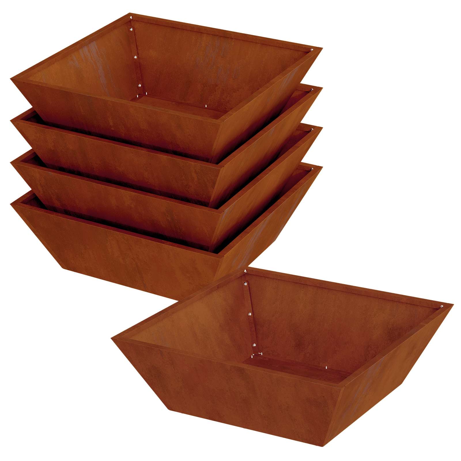 Vrtna saksija 5 pcs Rđa 50 x 50 x 15 cm
