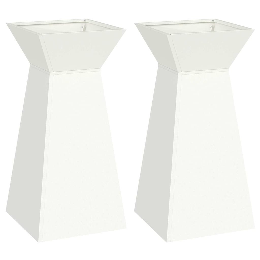 Stup saksija 2 pcs Bijelo 35 x 35 x 73 cm