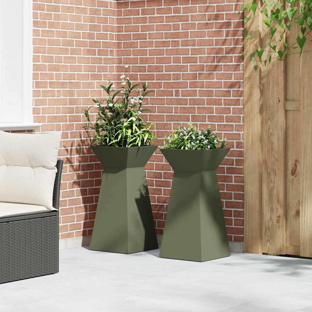 Stup saksija 2 pcs Maslinasta 35 x 35 x 73 cm