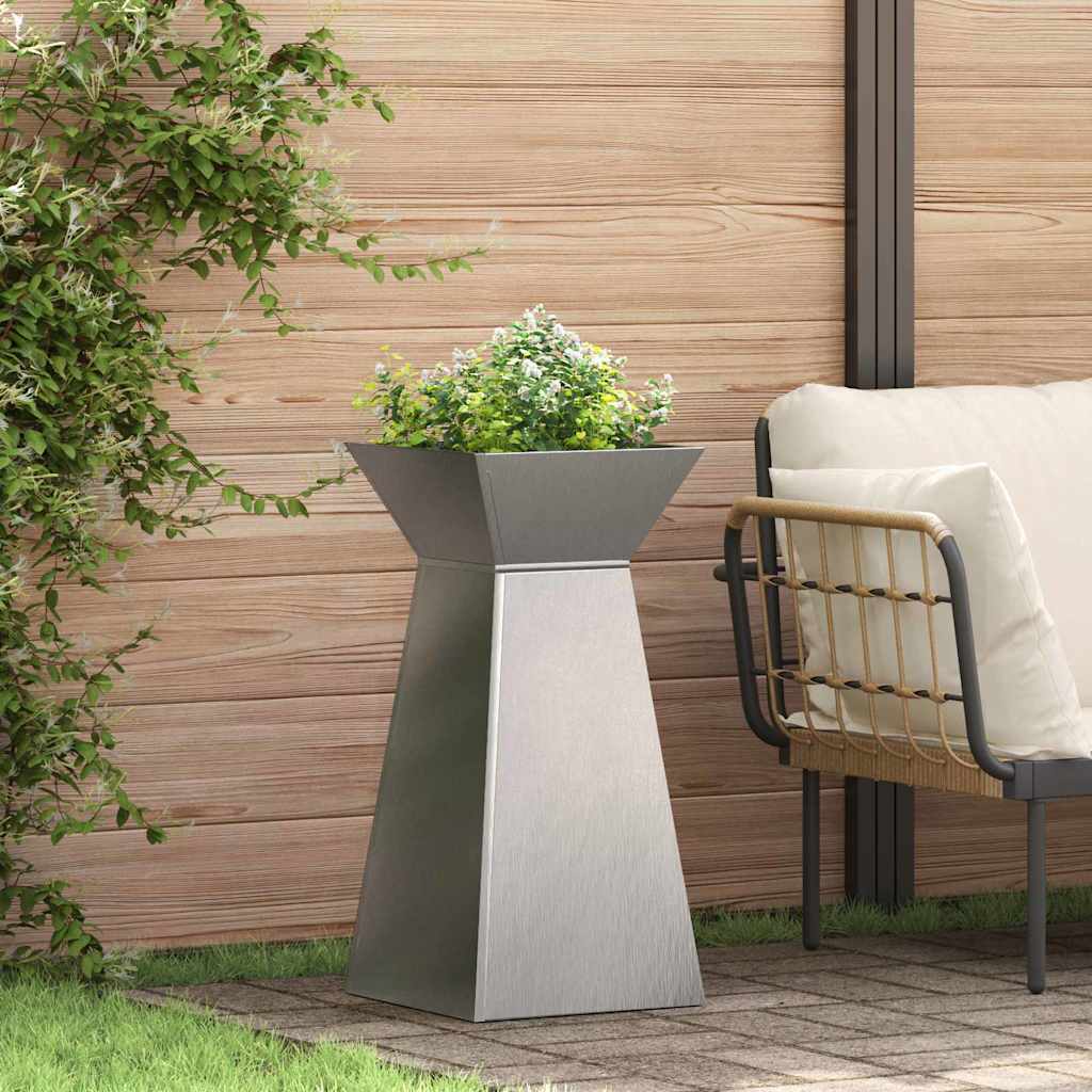 Stup saksija 2 pcs Srebrno 35 x 35 x 73 cm