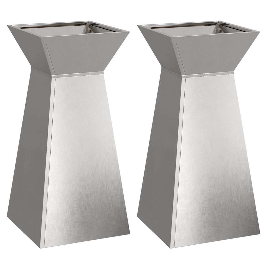 Stup saksija 2 pcs Srebrno 35 x 35 x 73 cm