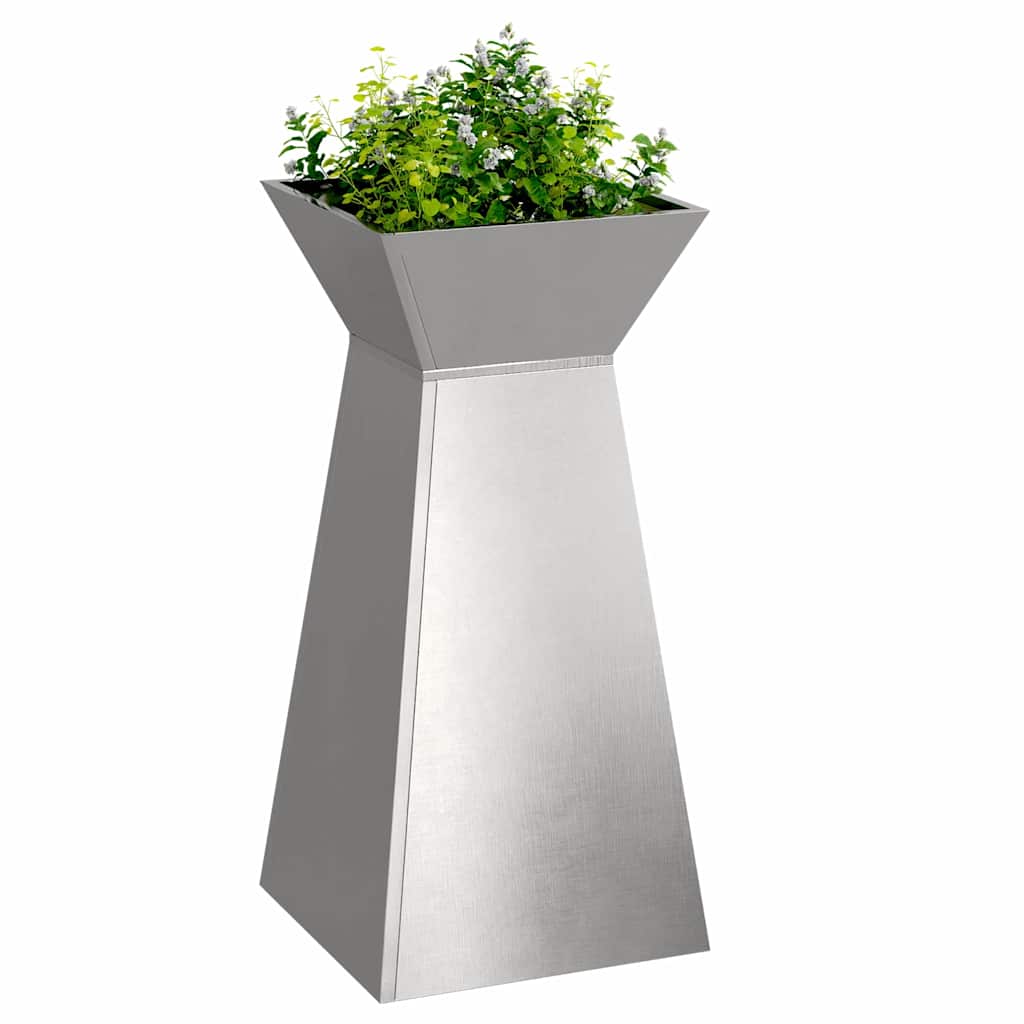 Stup saksija 2 pcs Srebrno 35 x 35 x 73 cm