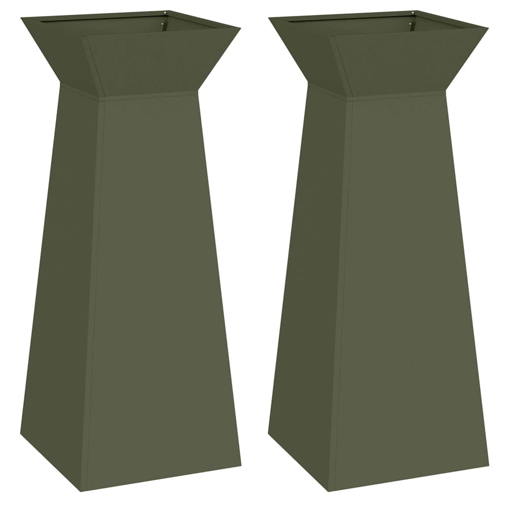 Stup saksija 2 pcs Maslinasta 40 x 40 x 100 cm