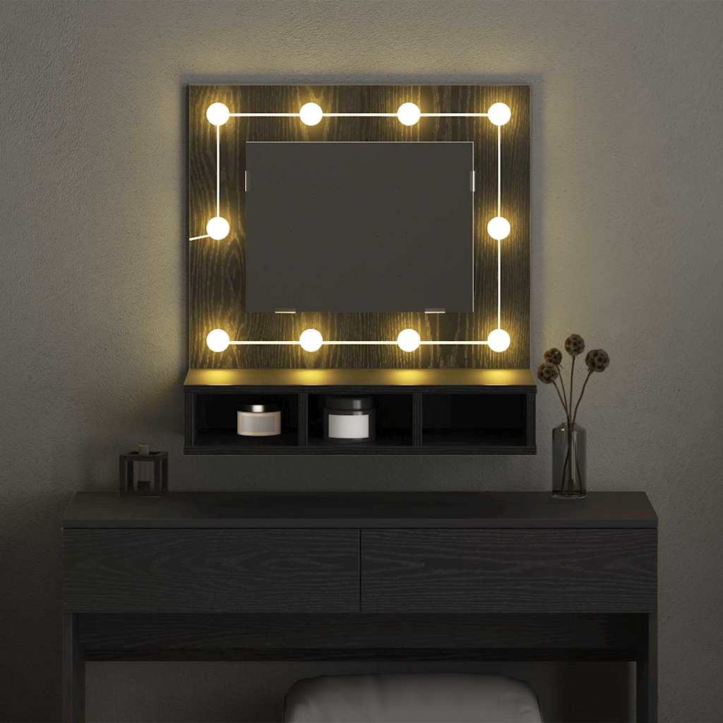 Ogledalo ormar Crni hrast 60 x 31,5 x 62 cm Konstruirano drvo
