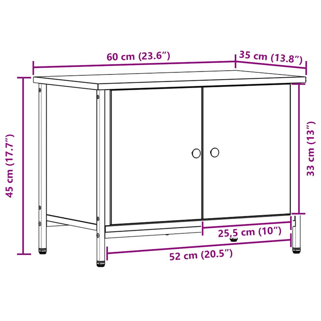 TV ormar Crni hrast 60 x 35 x 45 cm Konstruirano drvo