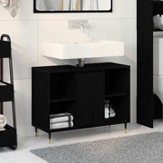 Kupaonski ormar Crna 80 x 33 x 60 cm Konstruirano drvo