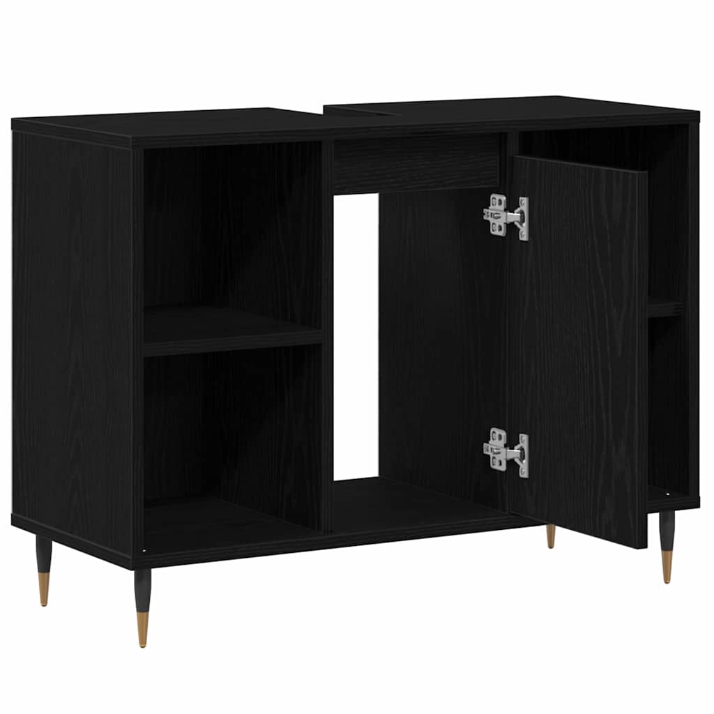 Kupaonski ormar Crna 80 x 33 x 60 cm Konstruirano drvo