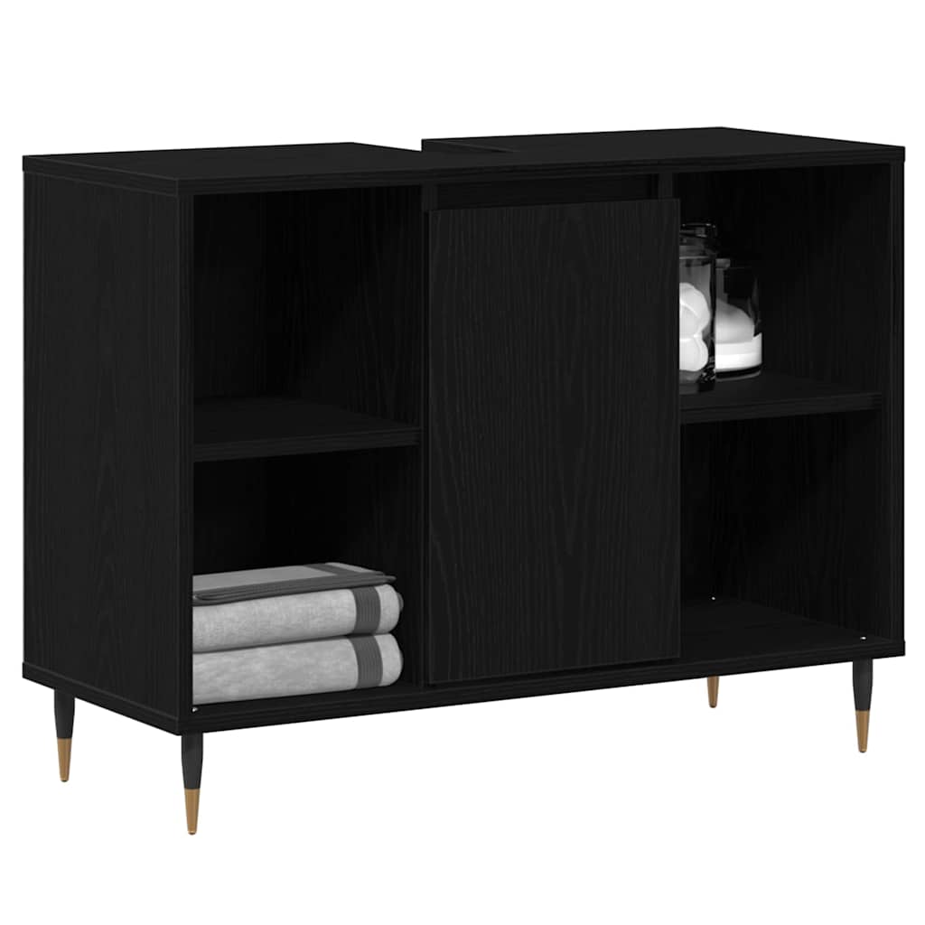 Kupaonski ormar Crna 80 x 33 x 60 cm Konstruirano drvo