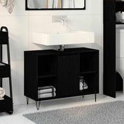 Kupaonski ormar Crna 80 x 33 x 60 cm Konstruirano drvo