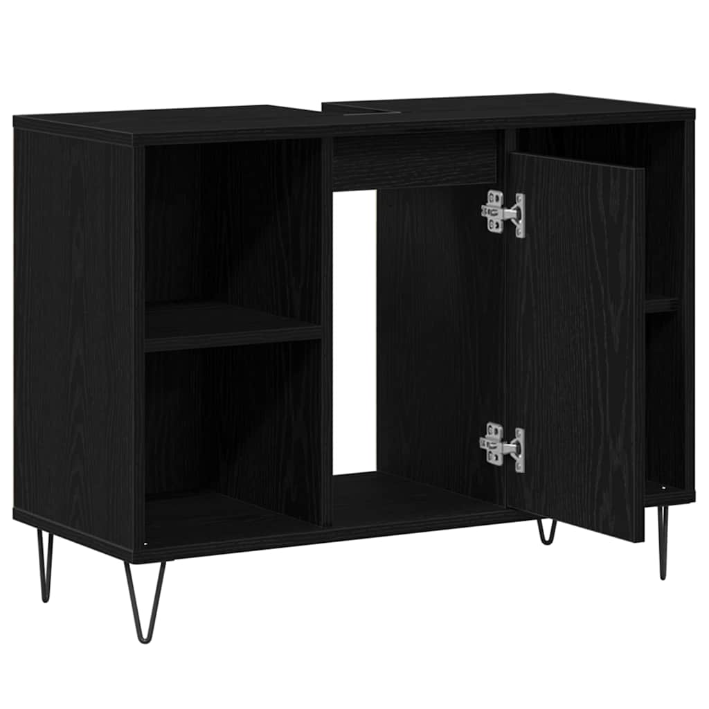 Kupaonski ormar Crna 80 x 33 x 60 cm Konstruirano drvo