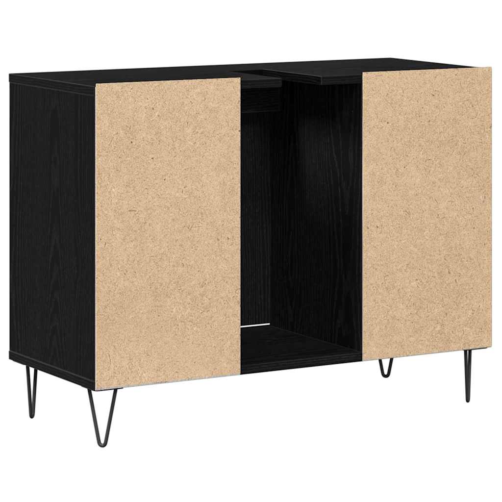 Kupaonski ormar Crna 80 x 33 x 60 cm Konstruirano drvo