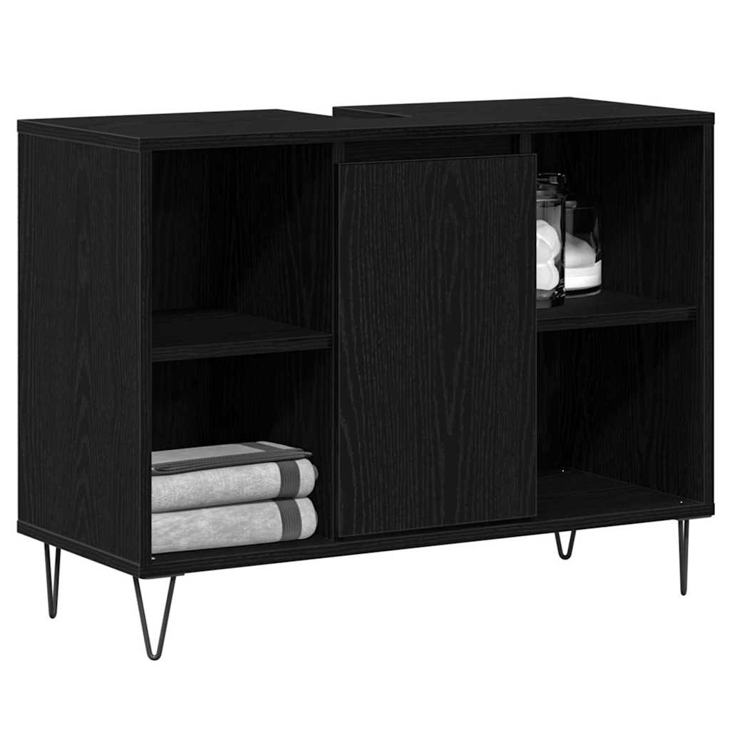 Kupaonski ormar Crna 80 x 33 x 60 cm Konstruirano drvo