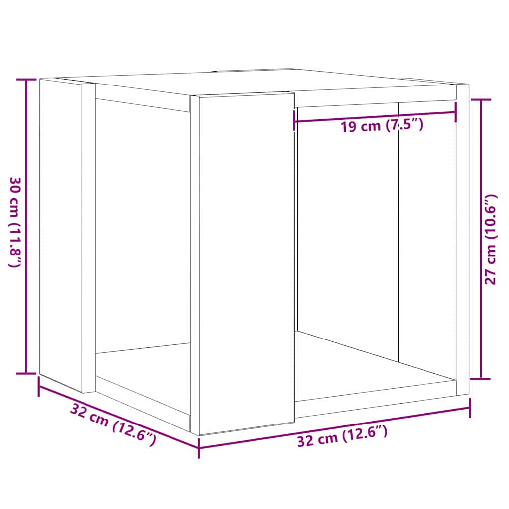 Kava Stol Staro drvo 32 x 32 x 30 cm Konstruirano drvo