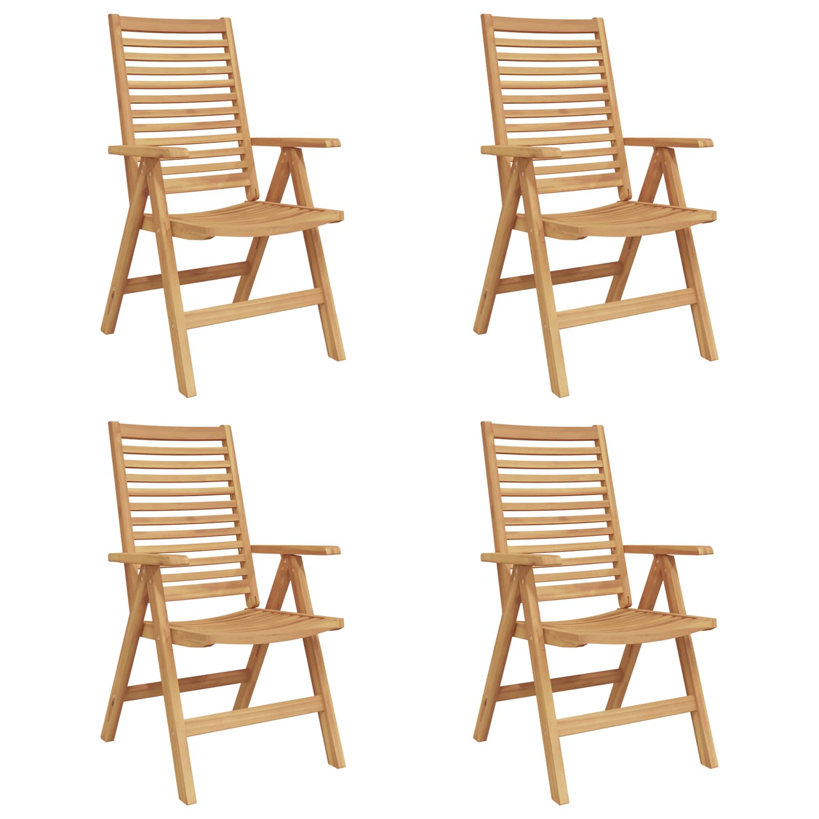 Stolica 4 pcs Smeđa 64.5 x 52 x 108 cm Čvrsto teak drvo