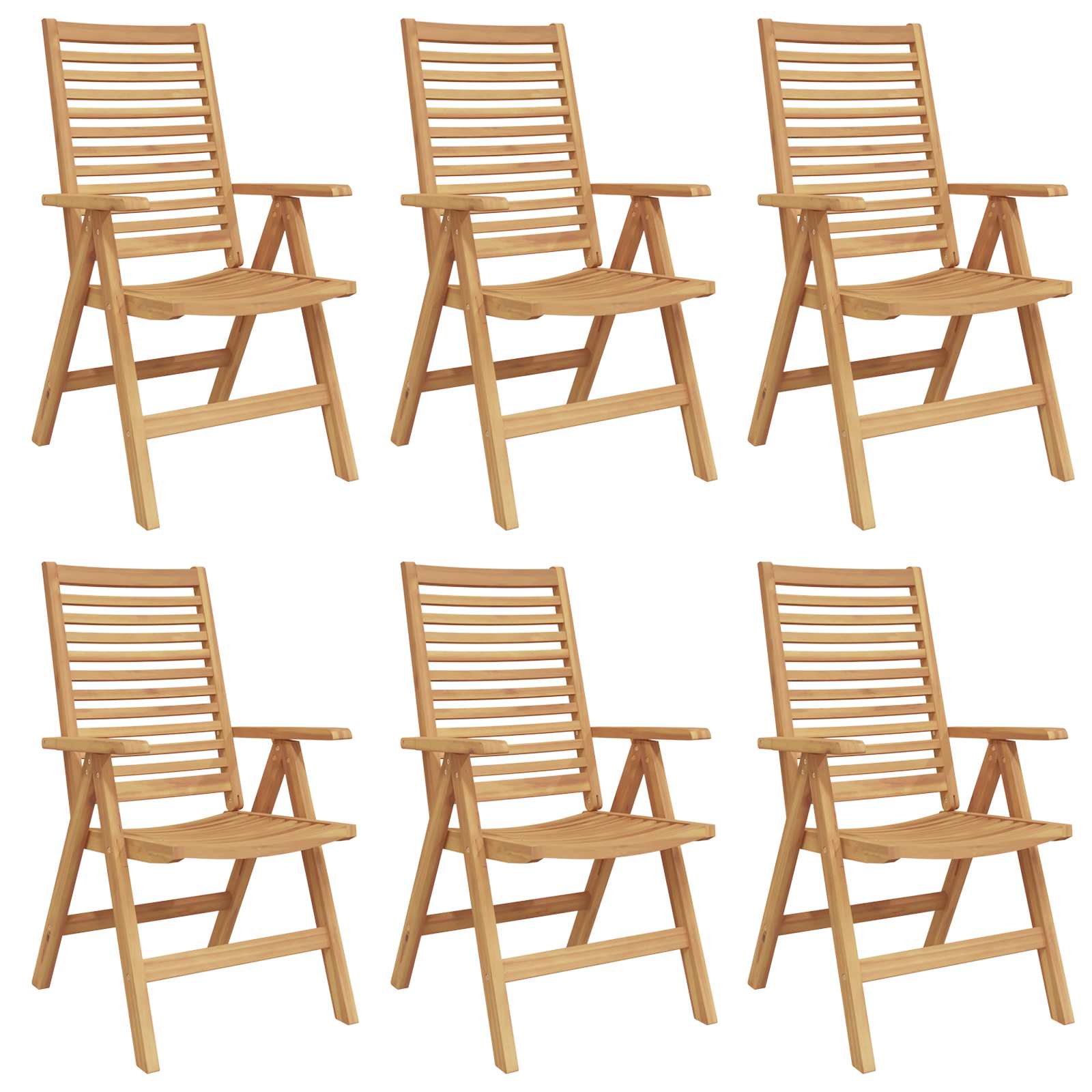 Stolica 6 pcs Smeđa 64.5 x 52 x 108 cm Čvrsto teak drvo