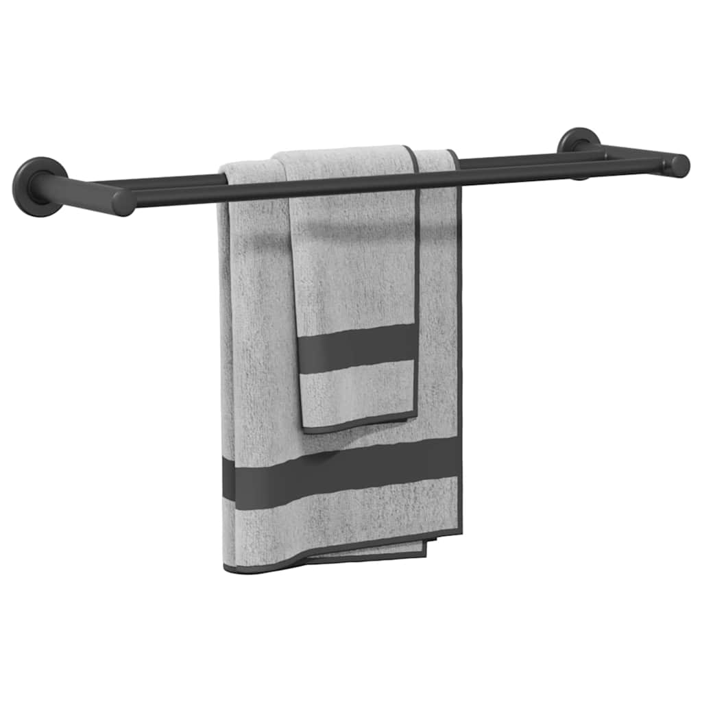 Držač za ručnike Crna 61 x 14,5 x 5 cm Nehrđajući čelik
