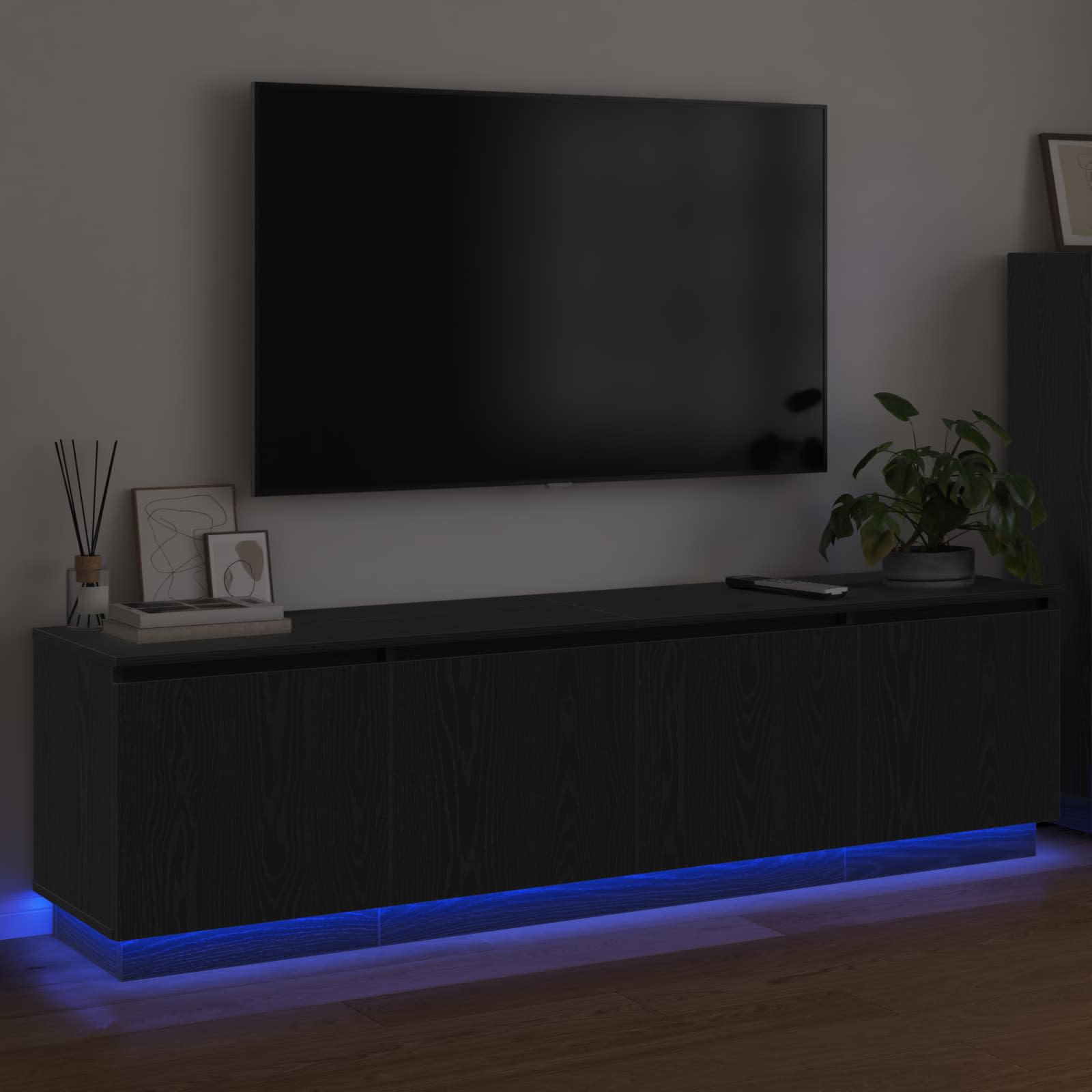 TV ormar Crni hrast 180 x 38 x 49 cm Konstruirano drvo