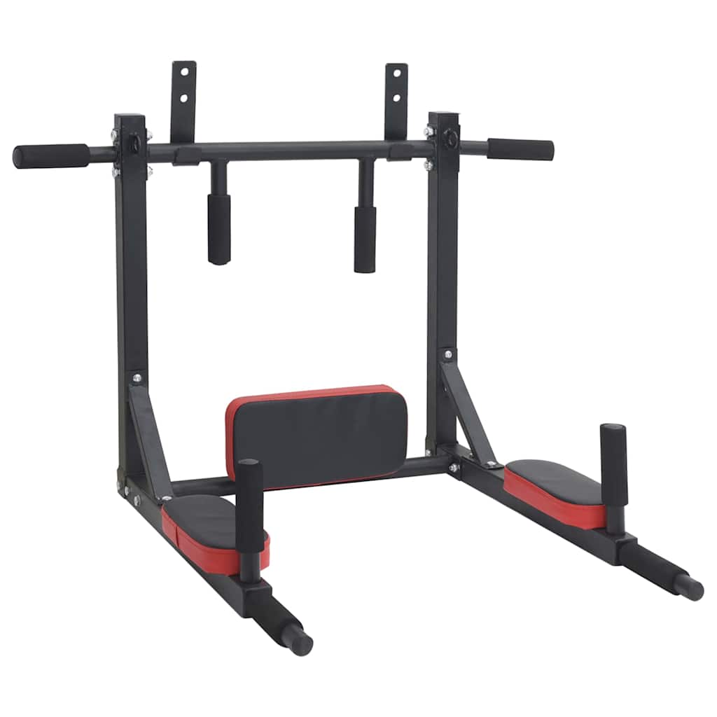 Stalak za zgibove i dipove Crna i crvena 89 x 59 x 70 cm