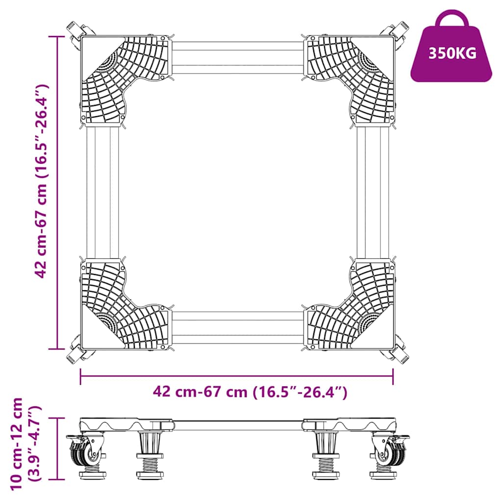 Postolje za perilicu rublja Siva 67 x 67 x 12 cm